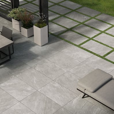 Carrelage grès cérame rectifié effet pierre CAIRNS GRIGIO CHIARO 45X90 - 1,215m²