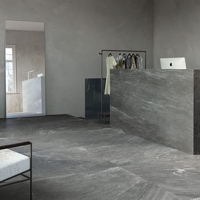 Carrelage grès cérame effet pierre CAIRNS GRIGIO SCURO 45X90 - 1,215m²