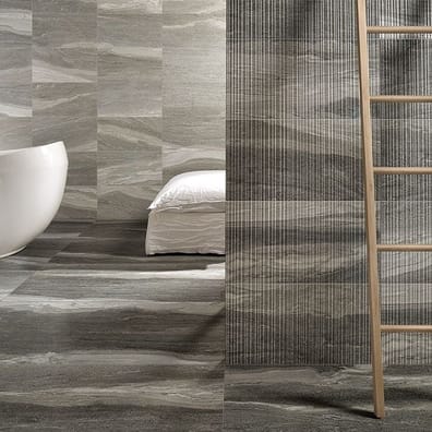 Carrelage grès cérame effet pierre DALLON DARK GREY 60X120 - 1,44m²