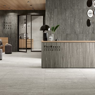 Carrelage grès cérame effet pierre DALLON LIGHT GREY 60X60 - 1,44m²