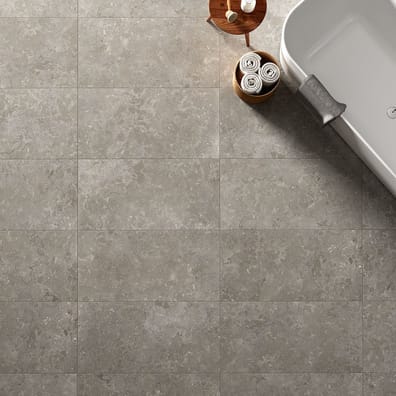 Carrelage grès cérame brillant effet pierre LAROCHE CONCRETE 60X60 - 1,44m²