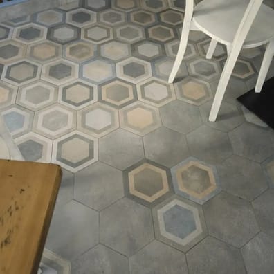 Carrelage hexagonal tomette anthracite vieillie 23x26.6cm RIFT Grafito - 0.504m²