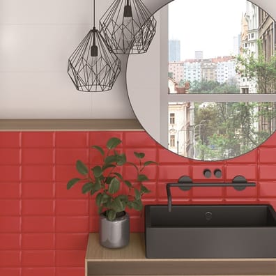 Faïence effet métro MAROME ROSSO 7,5x30 - 1 m²