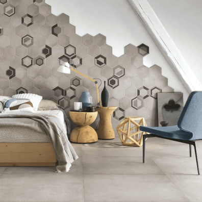 Carrelage hexagonal tomette anthracite vieillie 23x26.6cm RIFT Grafito - 0.504m²