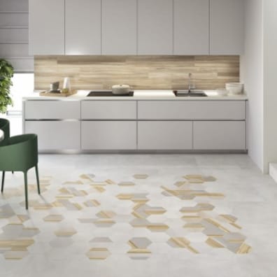 Carrelage hexagone ANDENNE WHITE NATURAL HEXAGON 25x30- 0,94 m²