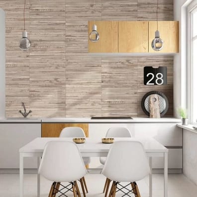 Carrelage imitation parquet blanc vieilli TRIBECA MIEL ANTI DERAPANT 15x90 cm - 1.08m²