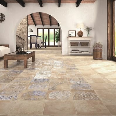 Carrelage vieilli APOLINIA DECO BEIGE - 33x33 - 1 m²