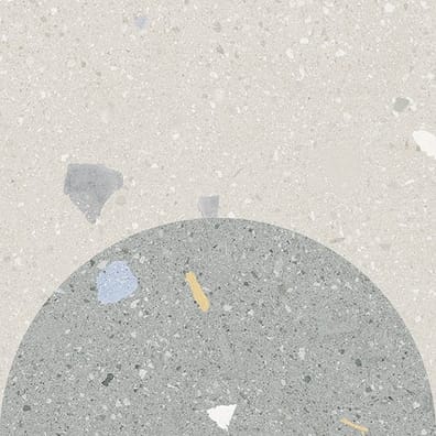 Terrazzo gris avec éclats blancs et couleurs variées taille 20x20 cm