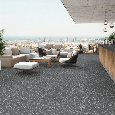 Carrelage aspect terrazzo CANOA NERO GRIGIO 18,6X18,6 - 0,45 m²