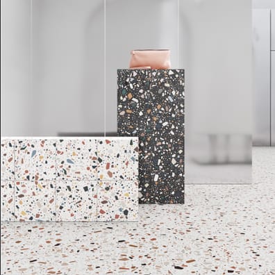 Carrelage aspect terrazzo CANOA NERO MULTICOLOR 18,6X18,6 - 0,45 m²