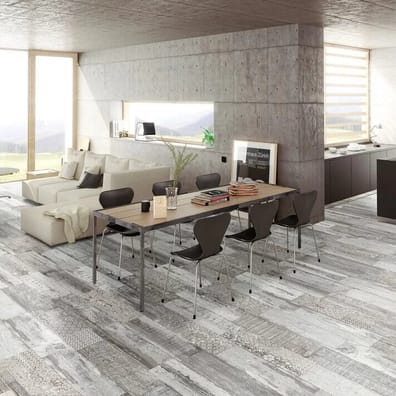 Imitation bois antidérapant Carrelage extérieur effet vieilli ORIGEN GRIS R12 - 20.2x66.2CM - 1.20 m² - As de Carreaux