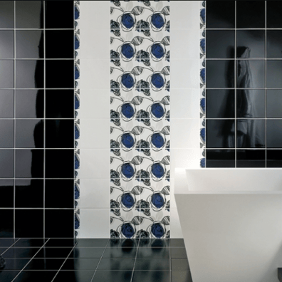 Carrelage uni 20x20 cm noir brillant LAVA - 1.4m²