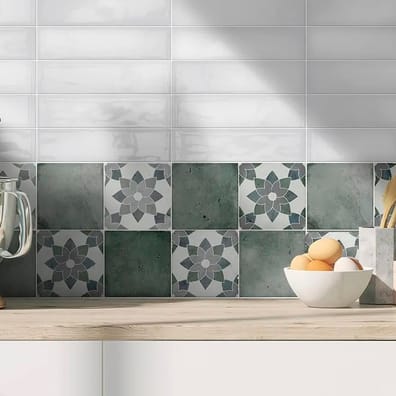 Carrelage imitation ciment ANTIC DECO FLORA - 15x15 - 0,99 m²