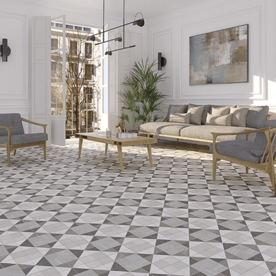 Carrelage imitation ciment 15x15 cm DENVER ANTHRACITE Rectifié - 1m²