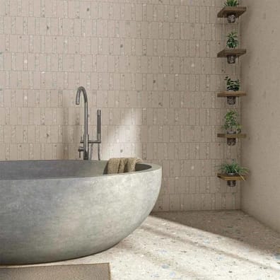 Carrelage grand format aspect terrazzo JACEE CREMA 80X80- 1,28 m²