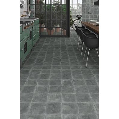 Carrelage uni patiné anthracite 20x20 cm Orchard Grafito anti-dérapant R13 - 1m²