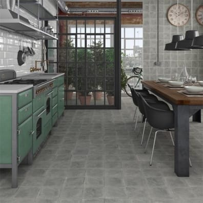 Carrelage imitation pierre Carrelage uni patiné gris 20x20 cm Orchard Cemento anti-dérapant R13 - 1m² - As de Carreaux