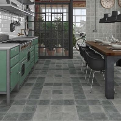Carrelage imitation pierre Carrelage uni patiné gris 20x20 cm Orchard Cemento anti-dérapant R13 - 1m² - As de Carreaux