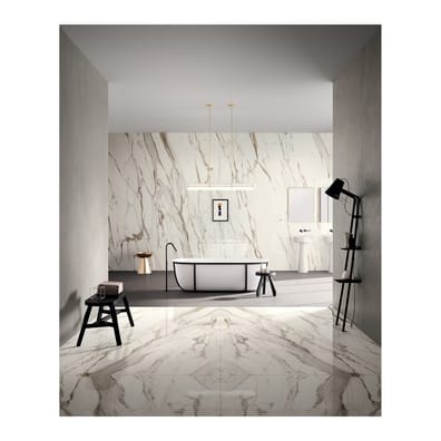 Carrelage effet marbre grand format CALACATTA GOLD POLI - 120X120 - 1,44 m²