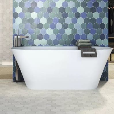 Carrelage piscine créative Carrelage tomette colorée style ciment bleu vert 26.5x51 cm HEX AQUAMARINE - 0.95m² - As de Carreaux