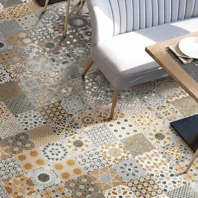 Carrelage style ciment 44X44 MAUDRA MIX - 1.37 m²