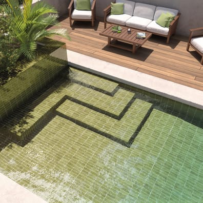 Faience brillante esprit zellige CORTA VERD - 5X15 - 0,5 m²