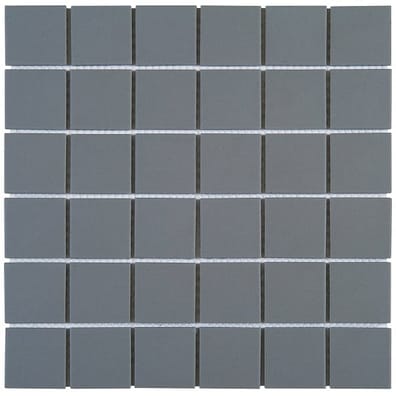 MOSAIQUE 4,8X4,8 ep 6 mm CERAMIQUE AD TRAME 30.6X30.6 CM GRIS FONCE