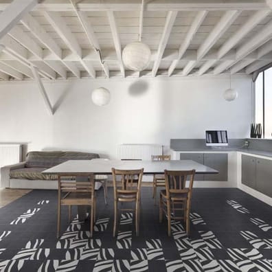 CIMI27 - CARREAU CIMENT 20X20 DECOR MODERNE BLANC CASSE / ANTHRACITE 16mm- 0,48 m²