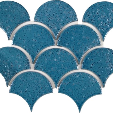 TCBL10 - TERRE CUITE EMAILLEE ECAILLE BLEU NUIT 11x10 CM- 0,32 m²