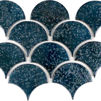 TCBL08 - TERRE CUITE EMAILLEE ECAILLE OCEAN 11x10 CM- 0,32 m²