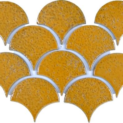 TCJA03 - TERRE CUITE EMAILLEE ECAILLE MOUTARDE 11x10 CM- 0,32 m²