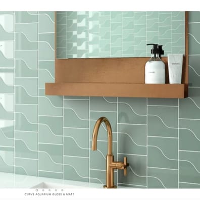Faience pâte blanche effet vague CANNE AQUARIUM MATT - 8,3X12 - 0,48 m²