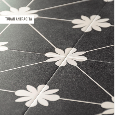 Carrelage imitation ciment  TUBAN ANTRACITA - 20x20 - 1 m²