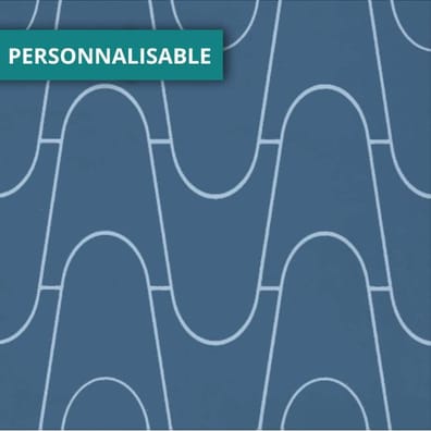 Carreau imitation ciment personnalisable sur mesure WAVE R9 - 0.96m²