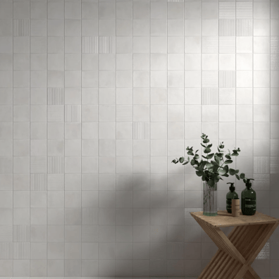 Carrelage élégance nuancé ROMY LINE WHITE 10X10 - 0.5 m²