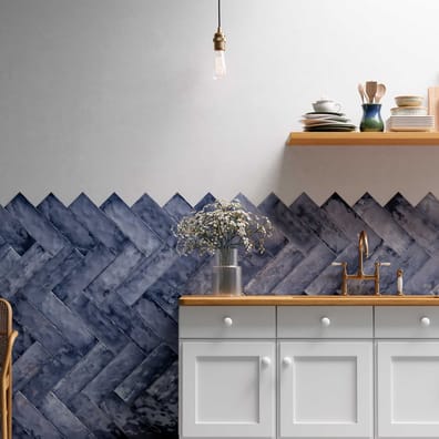Carrelage Zellige marocain ZAZIE NAVY 15X45