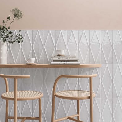 Carrelage Zellige marocain ZAZIE JEWEL WHITE 15X45