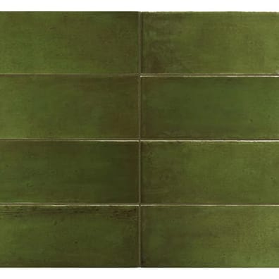 Carrelage terre cuite zellige FRESCO GREEN GLOSS 5X15 - 0.495 m²