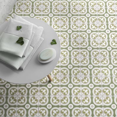 Carrelage effet carreau ciment MERIDIO MORAIRA VERDE 20X20 - 1 m²