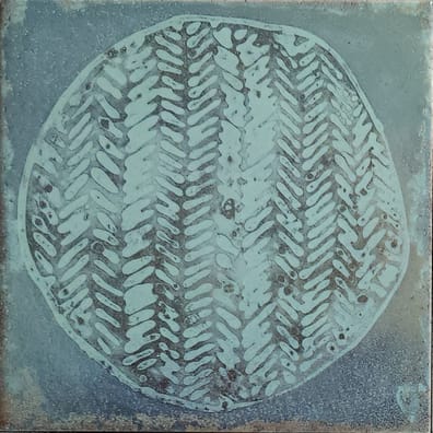 Faïence murale verte décorée à motifs CALICOT JADE 20X20- 1 m²