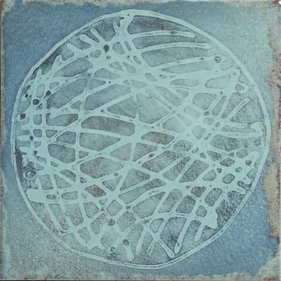 Faïence murale verte décorée à motifs CALICOT JADE 20X20- 1 m²