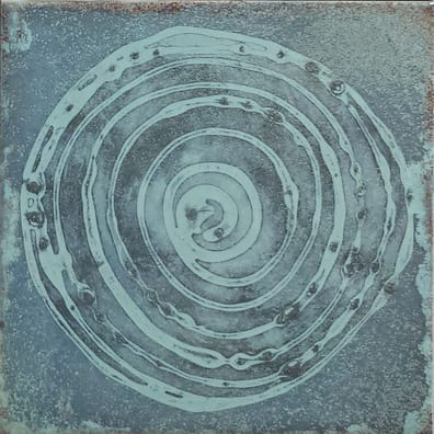 Faïence murale verte décorée à motifs CALICOT JADE 20X20- 1 m²