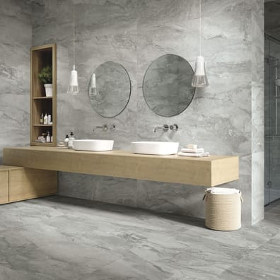 Lot de 4.32m² - Carrelage imitation marbre PENSA GRIGIO 60X120