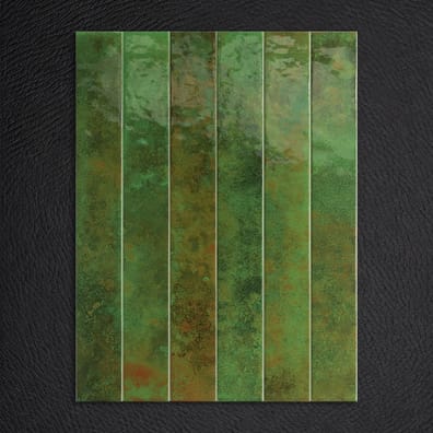 Carrelage effet Zellige BORA GREEN 5x40 cm