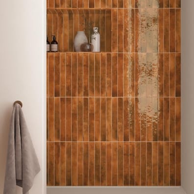 Carrelage effet Zellige BORA GINGER 5x40 cm