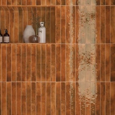 Carrelage effet Zellige BORA GINGER 5x40 cm
