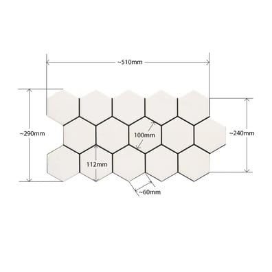 Carrelage tomette Carrelage tomette marbré 26.5x51 cm HEX CALACATTA- 0.95m² - As de Carreaux