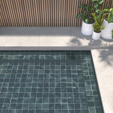 Carrelage Piscine effet Zellige SPLASH BLUE NIGHT 15x15 cm