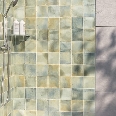 Carrelage Piscine effet Zellige SPLASH CELADON 15x15 cm