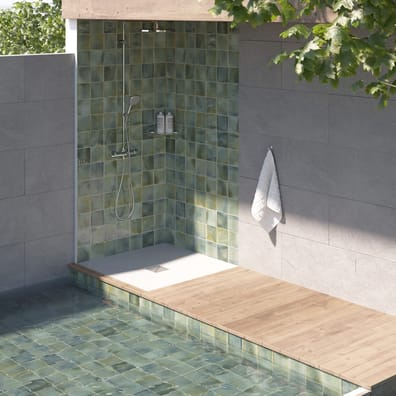 Carrelage Piscine effet Zellige SPLASH CELADON 15x15 cm